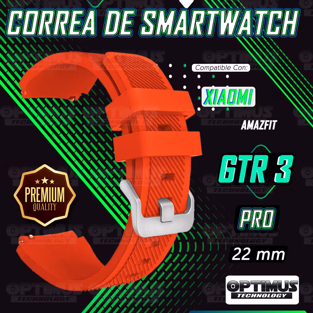 Kit Correa Pulso Manilla de Goma Rayada 22mm para Xiaomi AmazFit GTR 3 PRO Y Vidrio Templado Nano Glass