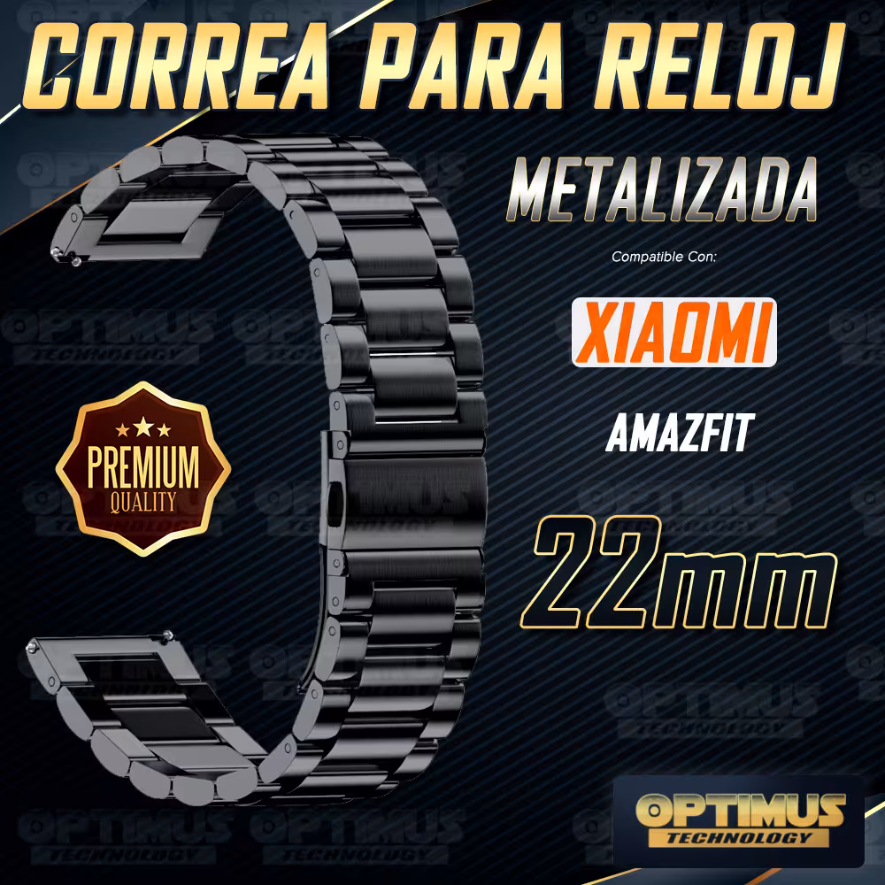 Combo Vidrio Templado Nano Glass y Correa Banda de reloj Metal Magnética en Acero Inoxidable 22mm para Xiaomi Amazfit GTR 3 Pro