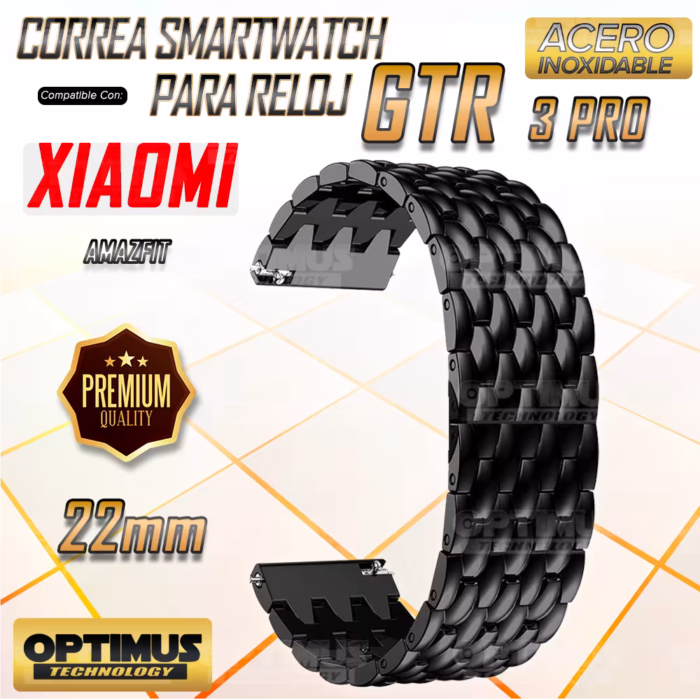 Correa Pulso Banda de Acero Inoxidable de 22mm para Reloj Xiaomi GTR 3 Pro