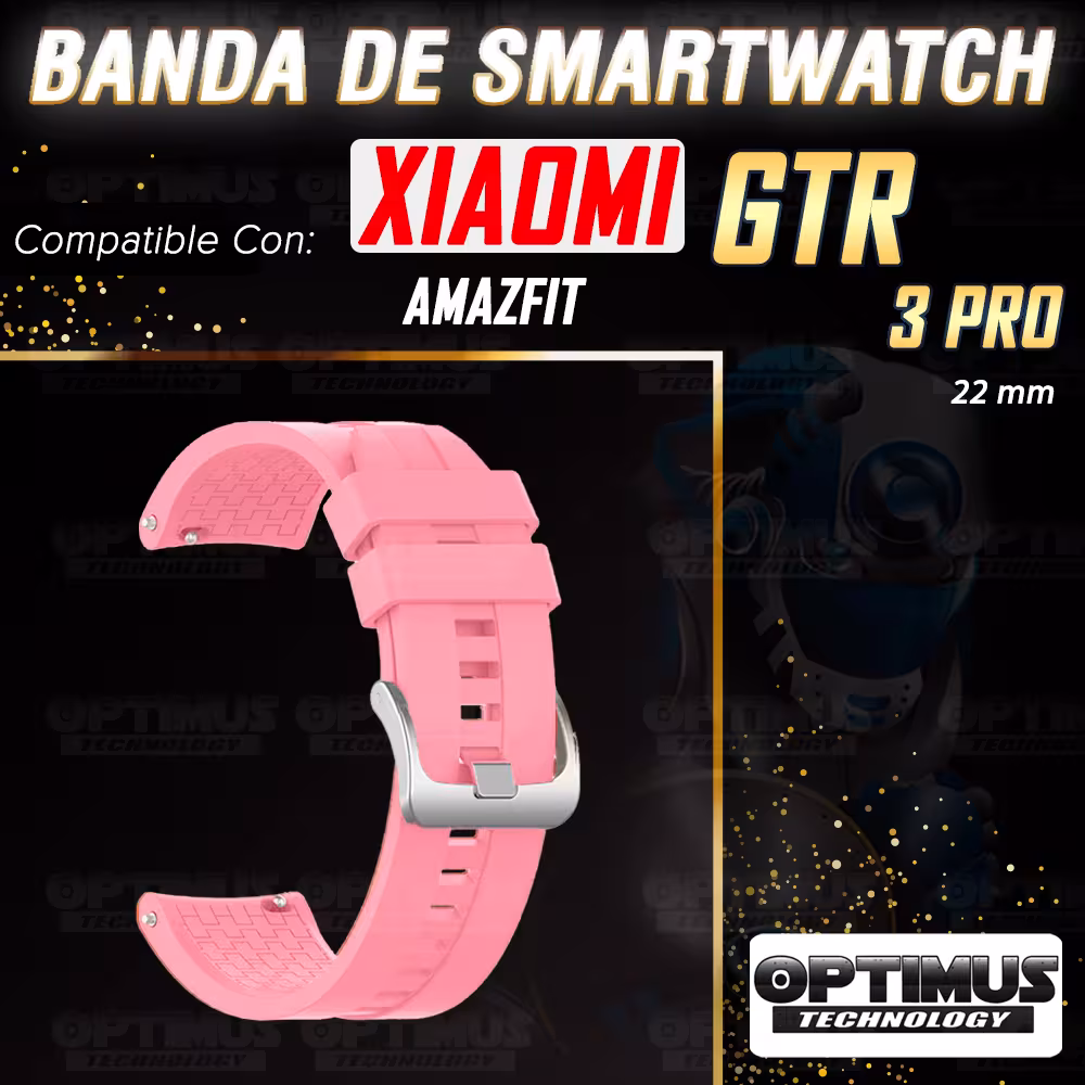 Combo Correa Pulso Manilla de Goma 22mm para Xiaomi AmazFit GTR 3 PRO y Vidrio Templado Nano Glass