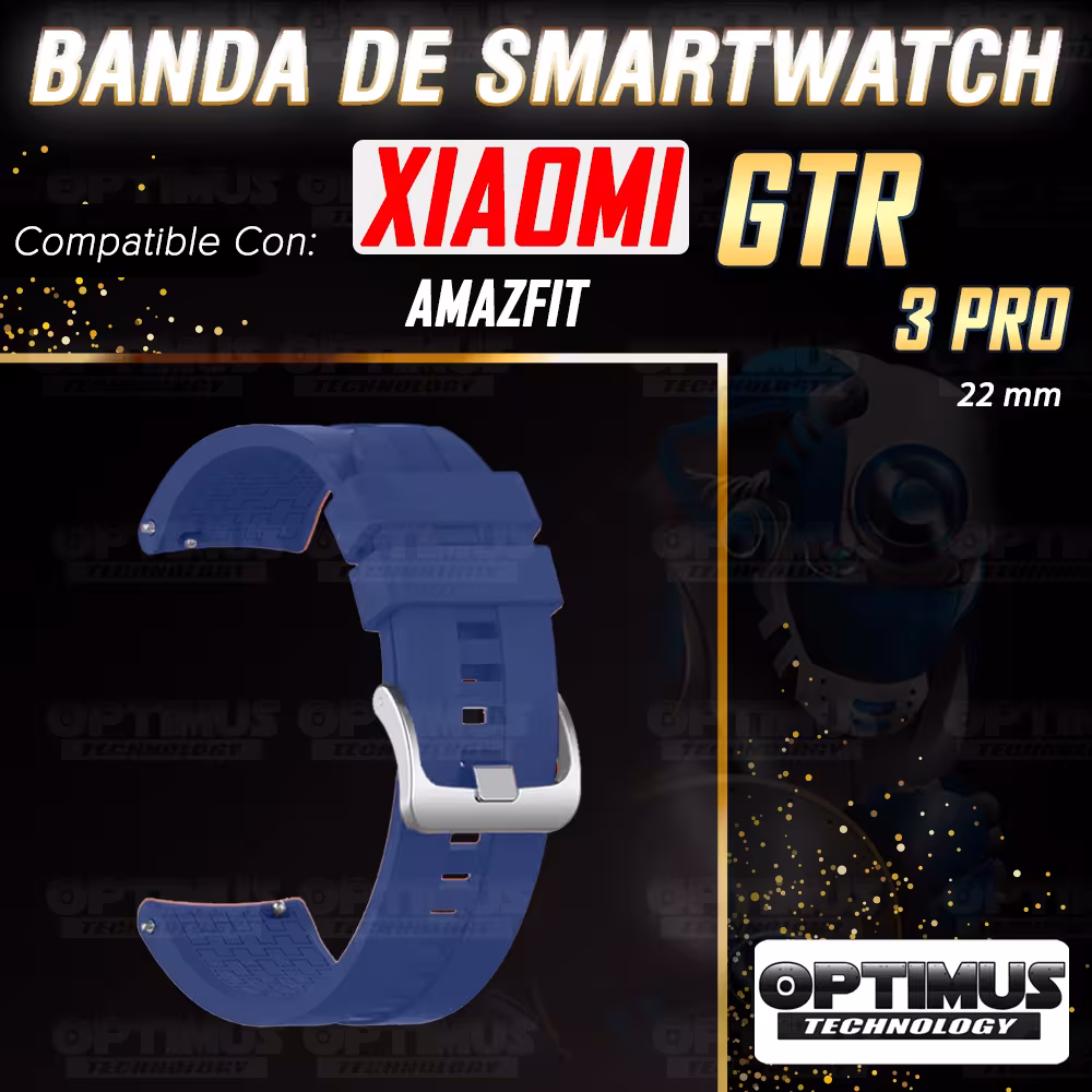 Combo Correa Pulso Manilla de Goma 22mm para Xiaomi AmazFit GTR 3 PRO y Vidrio Templado Nano Glass