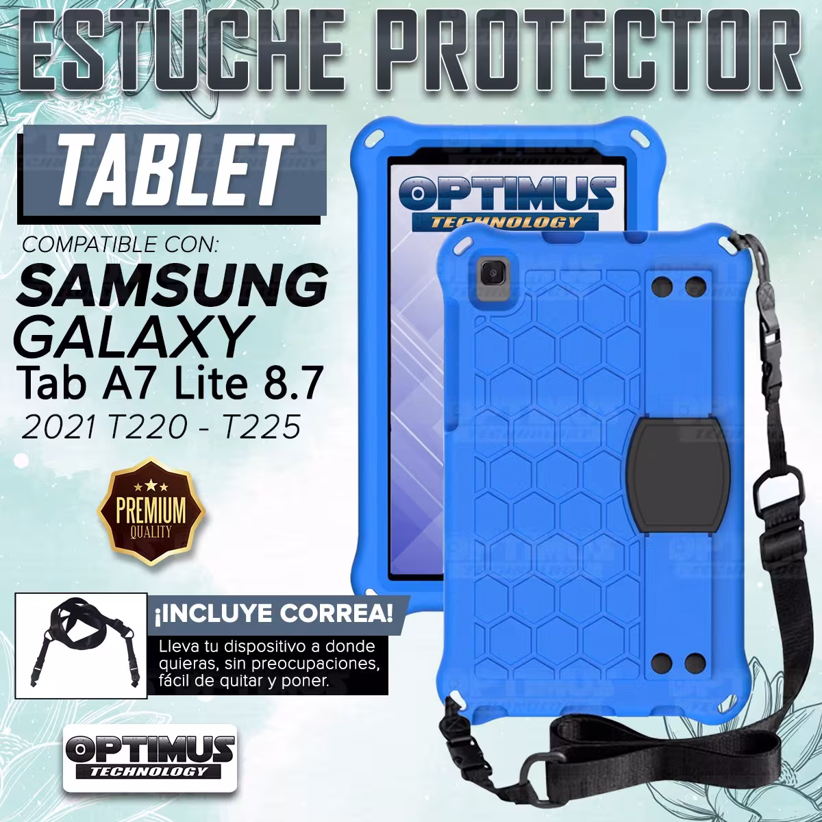 Kit Estuche Protector con Correa Y Lápiz Óptico Digital Stylus Pen para Tablet Samsung Galaxy Tab A7 Lite 8.7 2021 T220 - T225