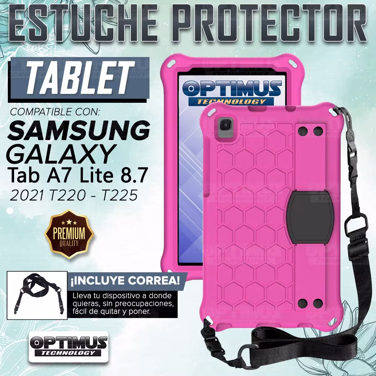 Kit Estuche Protector con Correa Y Lápiz Óptico Digital Stylus Pen para Tablet Samsung Galaxy Tab A7 Lite 8.7 2021 T220 - T225