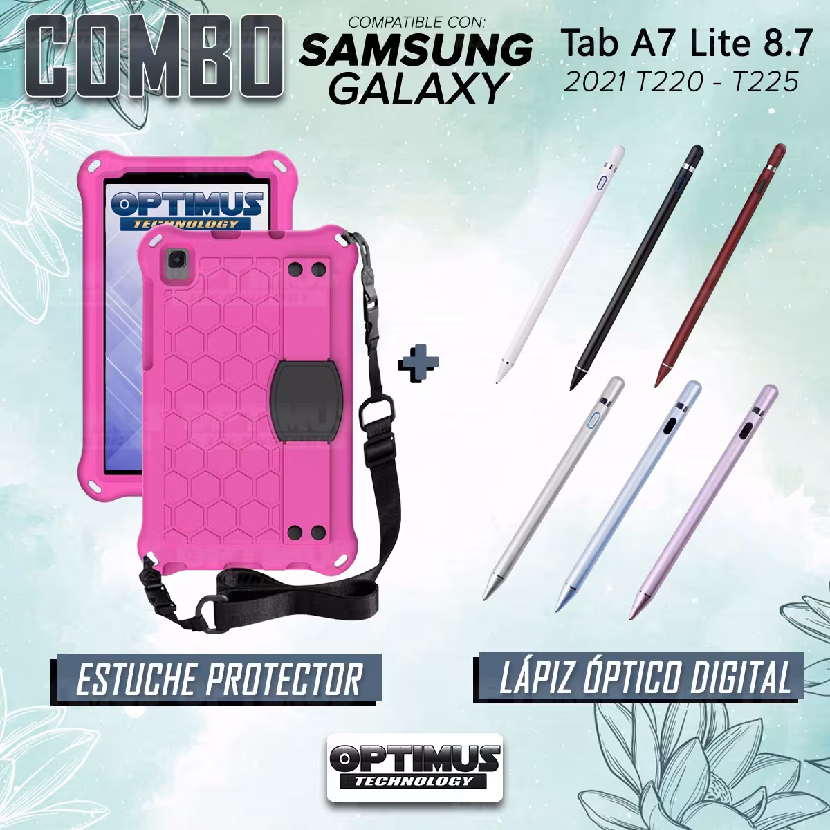 Kit Estuche Protector con Correa Y Lápiz Óptico Digital Stylus Pen para Tablet Samsung Galaxy Tab A7 Lite 8.7 2021 T220 - T225