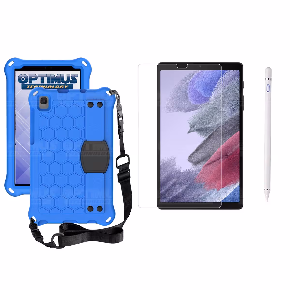 Kit Estuche Protector Correa + Vidrio Templado + Lápiz Digital para Tablet Samsung Galaxy Tab A7 Lite 8.7 2021 T220 - T225