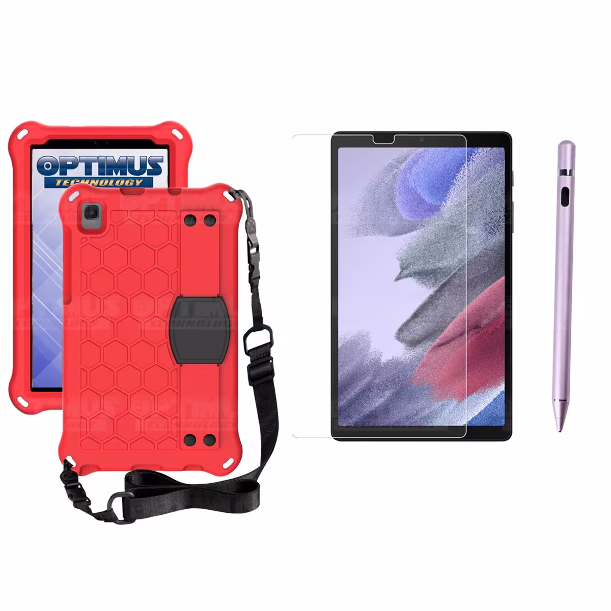 Kit Estuche Protector Correa + Vidrio Templado + Lápiz Digital para Tablet Samsung Galaxy Tab A7 Lite 8.7 2021 T220 - T225