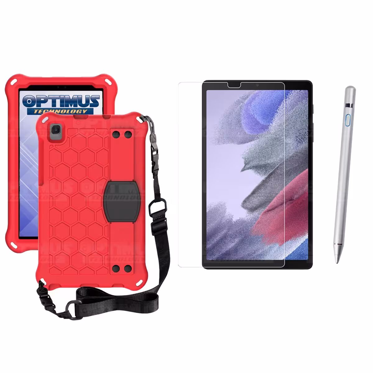 Kit Estuche Protector Correa + Vidrio Templado + Lápiz Digital para Tablet Samsung Galaxy Tab A7 Lite 8.7 2021 T220 - T225