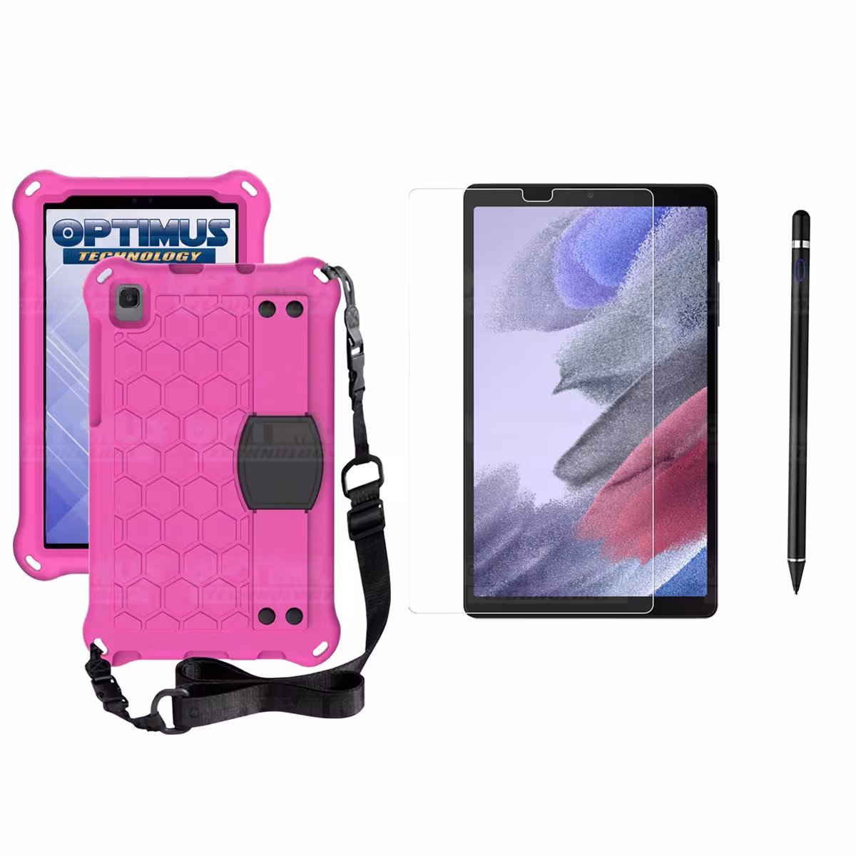 Kit Estuche Protector Correa + Vidrio Templado + Lápiz Digital para Tablet Samsung Galaxy Tab A7 Lite 8.7 2021 T220 - T225