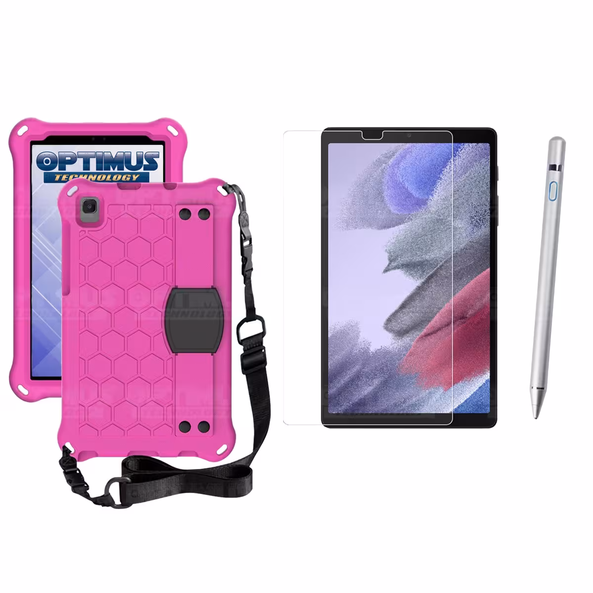 Kit Estuche Protector Correa + Vidrio Templado + Lápiz Digital para Tablet Samsung Galaxy Tab A7 Lite 8.7 2021 T220 - T225