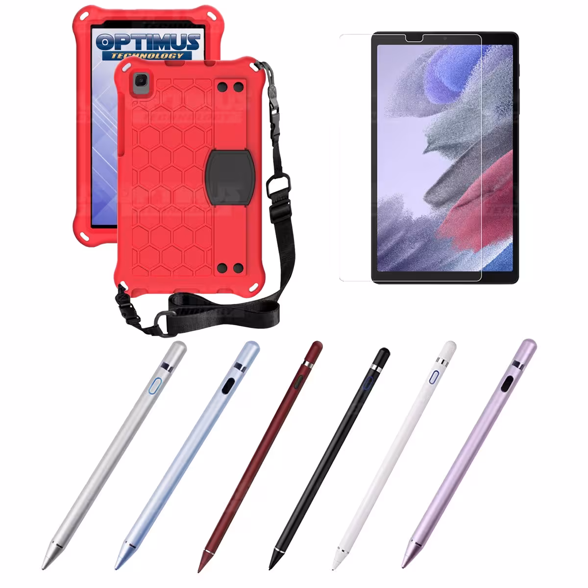 Kit Estuche Protector Correa + Vidrio Templado + Lápiz Digital para Tablet Samsung Galaxy Tab A7 Lite 8.7 2021 T220 - T225