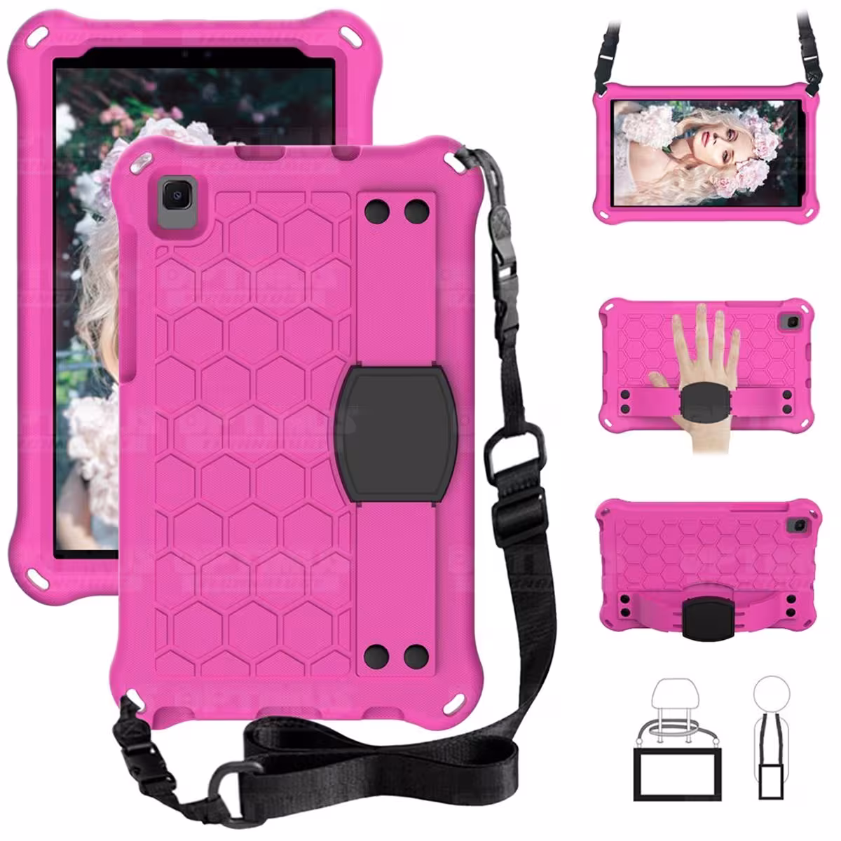 Kit Estuche Protector Correa + Vidrio Templado + Lápiz Digital para Tablet Samsung Galaxy Tab A7 Lite 8.7 2021 T220 - T225