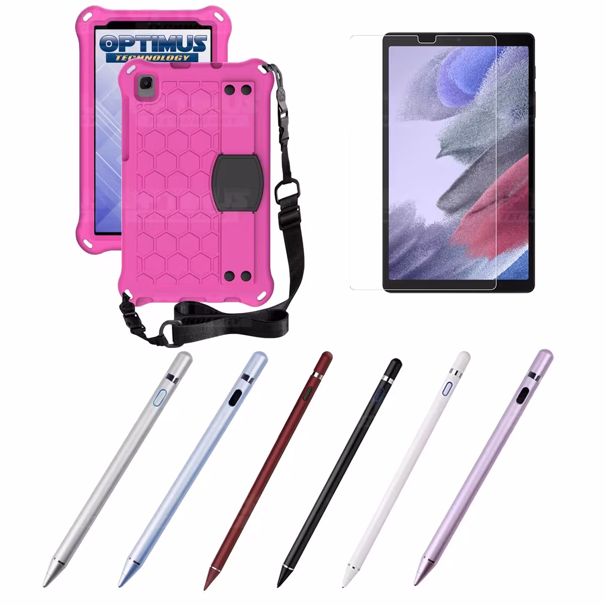 Kit Estuche Protector Correa + Vidrio Templado + Lápiz Digital para Tablet Samsung Galaxy Tab A7 Lite 8.7 2021 T220 - T225