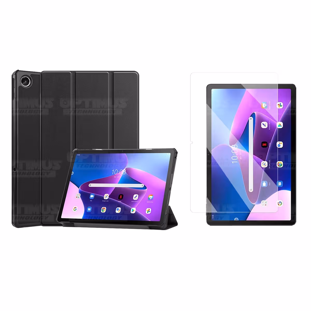 Kit Vidrio Cristal Templado Y Estuche Case Protector para Tablet Lenovo Tab M10 Plus 3era Gen 10.6 2022 TB-125FU / TB-128F