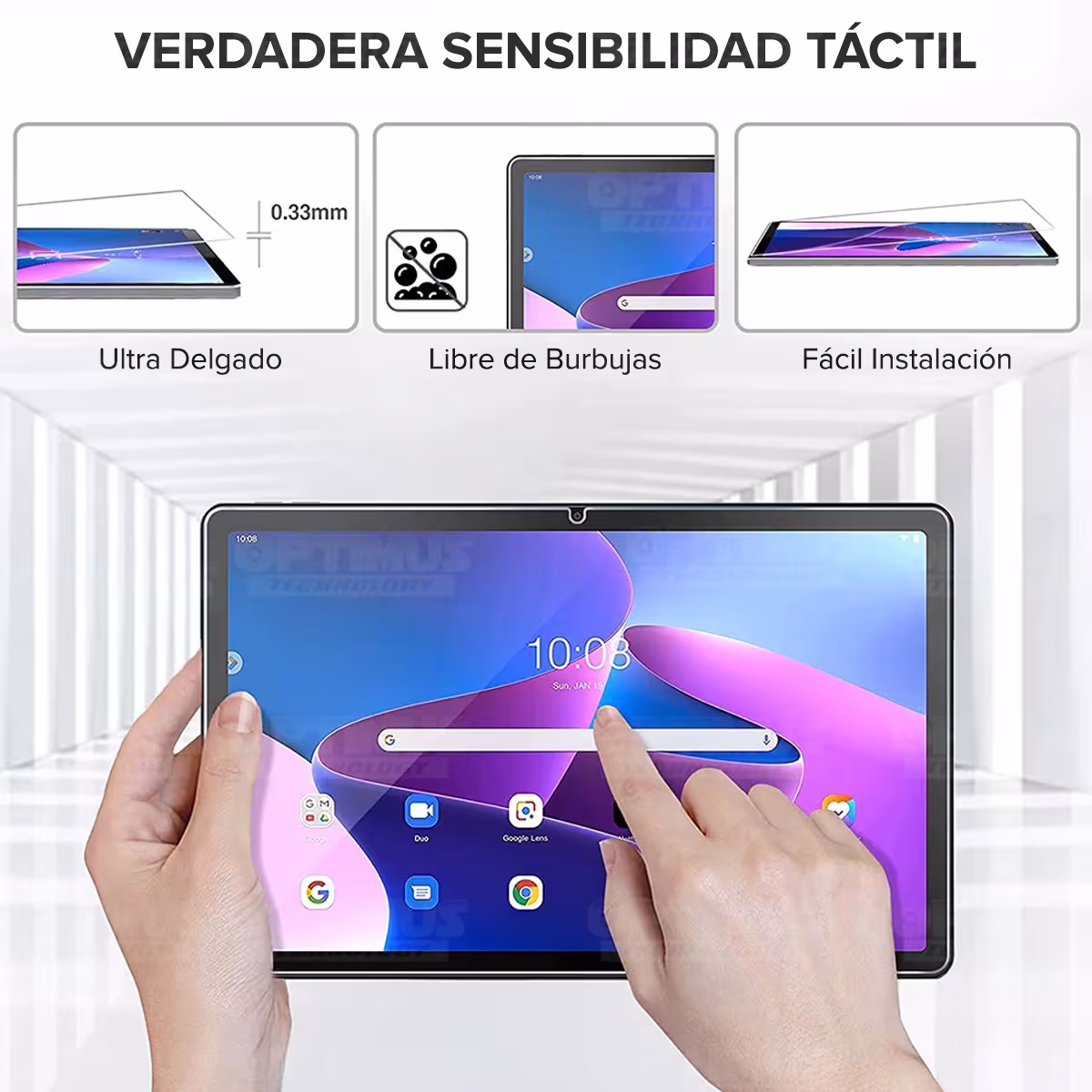 Kit Vidrio Cristal Templado Y Estuche Case Protector para Tablet Lenovo Tab M10 Plus 3era Gen 10.6 2022 TB-125FU / TB-128F