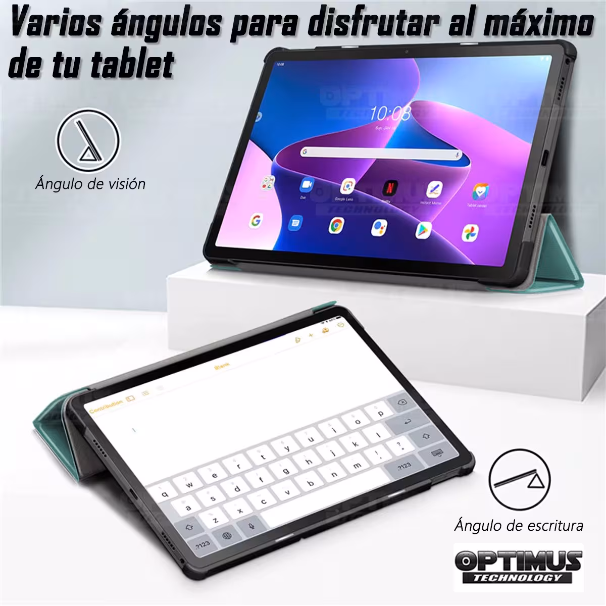 Kit Case Forro Protector + Teclado y Mouse Ratón Bluetooth para Tablet Lenovo Tab M10 Plus 3era Gen 10.6 2022 TB-125FU / TB-128F