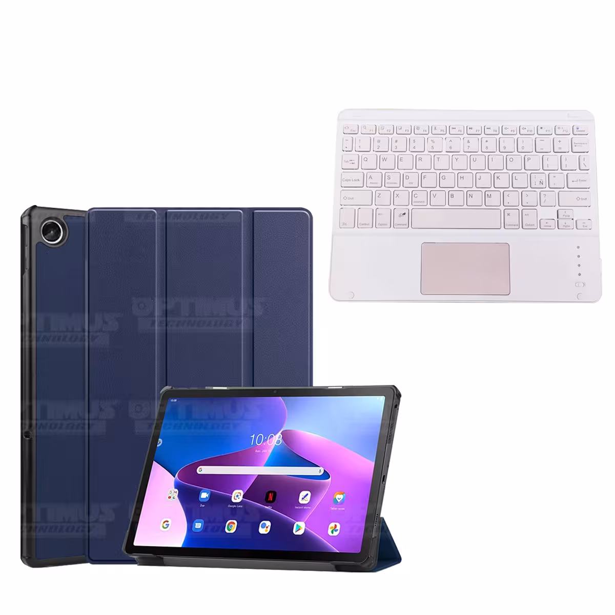 Kit Case Folio Protector + Teclado Mouse Touchpad Bluetooth para Tablet Lenovo Tab M10 Plus 3era Gen 10.6 2022 TB-125FU