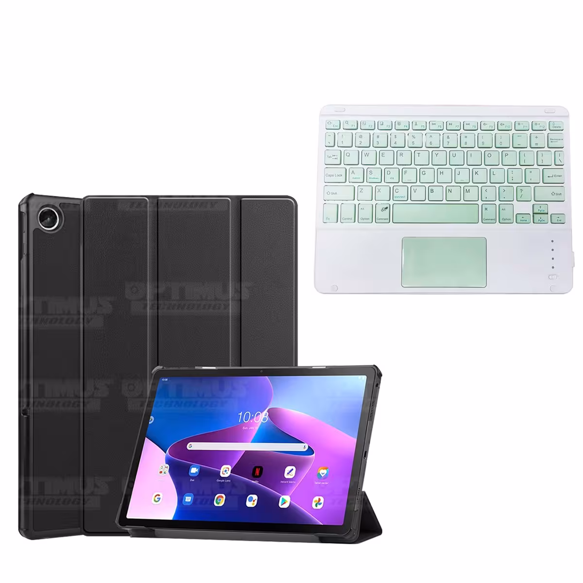 Kit Case Folio Protector + Teclado Mouse Touchpad Bluetooth para Tablet Lenovo Tab M10 Plus 3era Gen 10.6 2022 TB-125FU