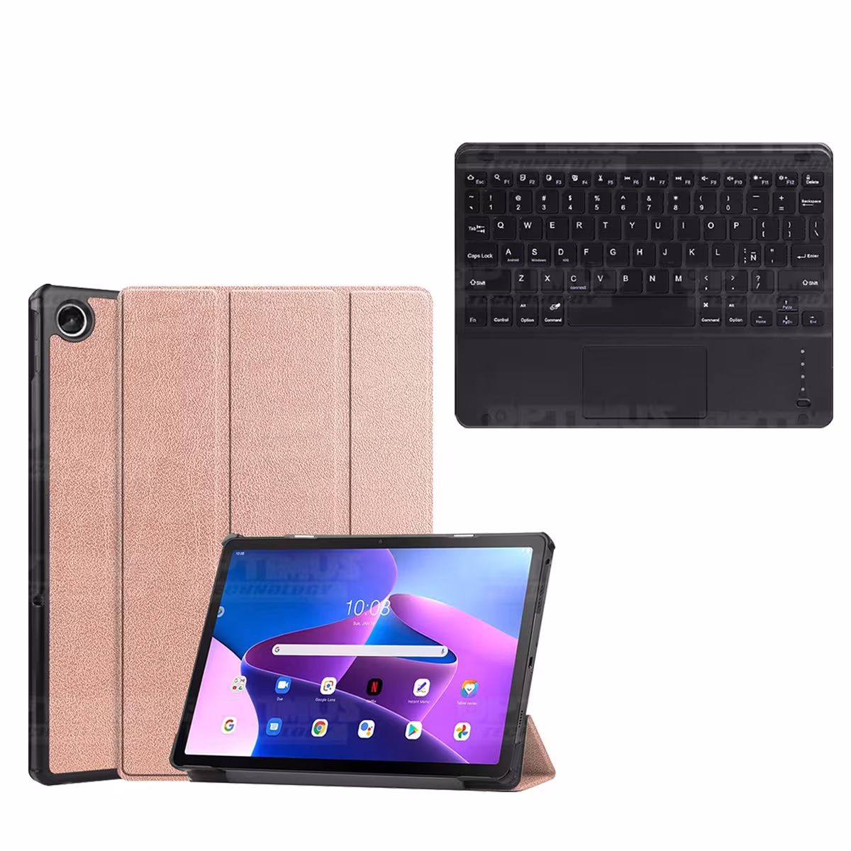 Kit Case Folio Protector + Teclado Mouse Touchpad Bluetooth para Tablet Lenovo Tab M10 Plus 3era Gen 10.6 2022 TB-125FU