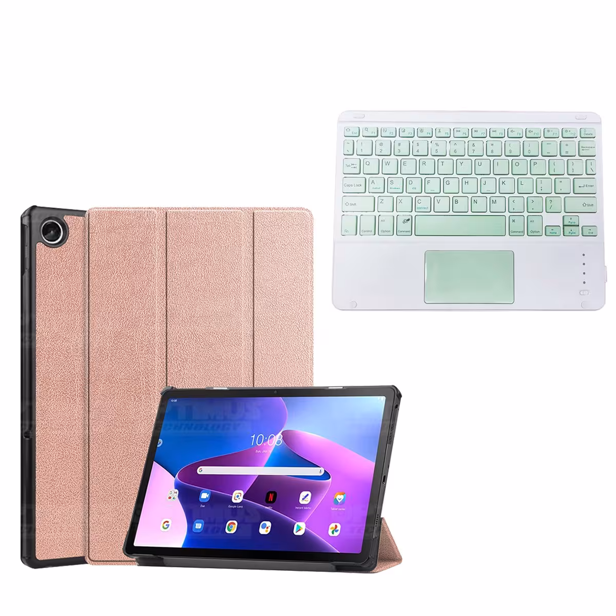 Kit Case Folio Protector + Teclado Mouse Touchpad Bluetooth para Tablet Lenovo Tab M10 Plus 3era Gen 10.6 2022 TB-125FU