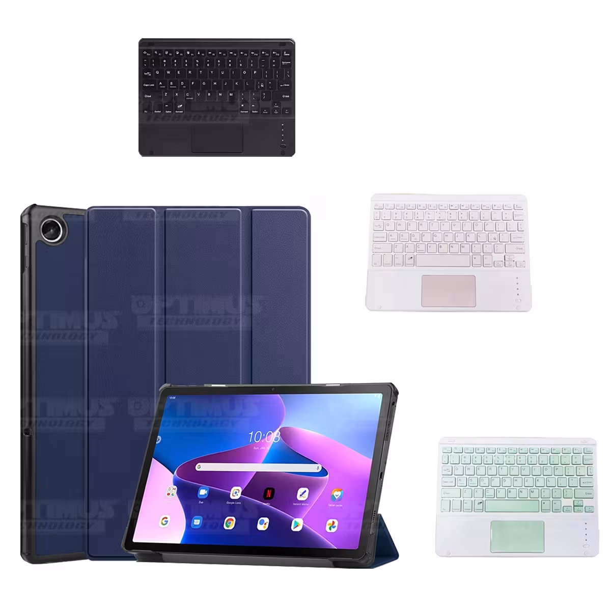 Kit Case Folio Protector + Teclado Mouse Touchpad Bluetooth para Tablet Lenovo Tab M10 Plus 3era Gen 10.6 2022 TB-125FU