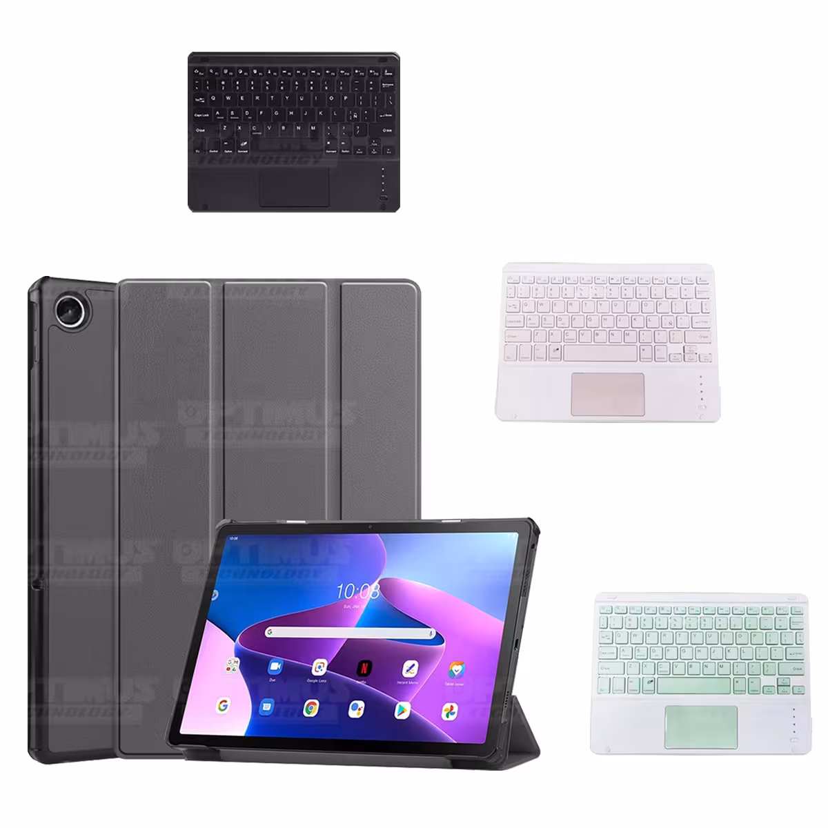 Kit Case Folio Protector + Teclado Mouse Touchpad Bluetooth para Tablet Lenovo Tab M10 Plus 3era Gen 10.6 2022 TB-125FU