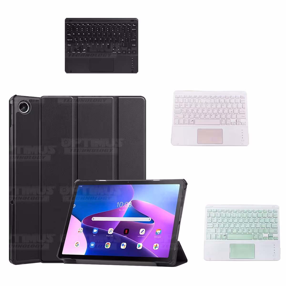 Kit Case Folio Protector + Teclado Mouse Touchpad Bluetooth para Tablet Lenovo Tab M10 Plus 3era Gen 10.6 2022 TB-125FU