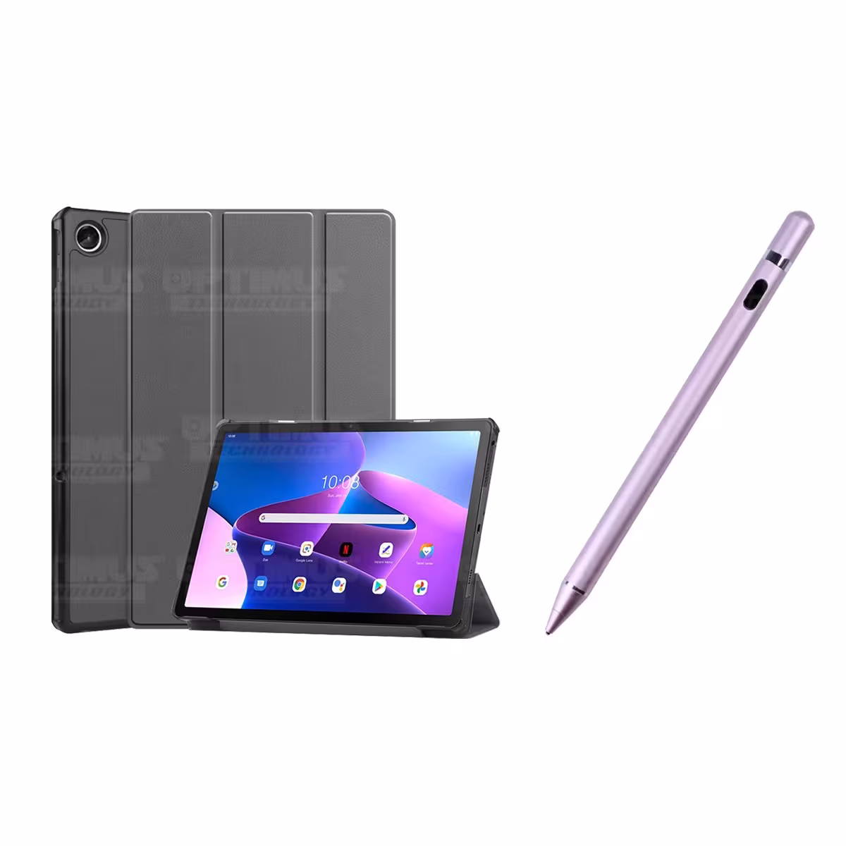 Kit Case Forro Protector + Lápiz Óptico Digital Stylus Pen para Tablet Lenovo Tab M10 Plus 3era Gen 10.6 2022 TB-125FU / TB-128F
