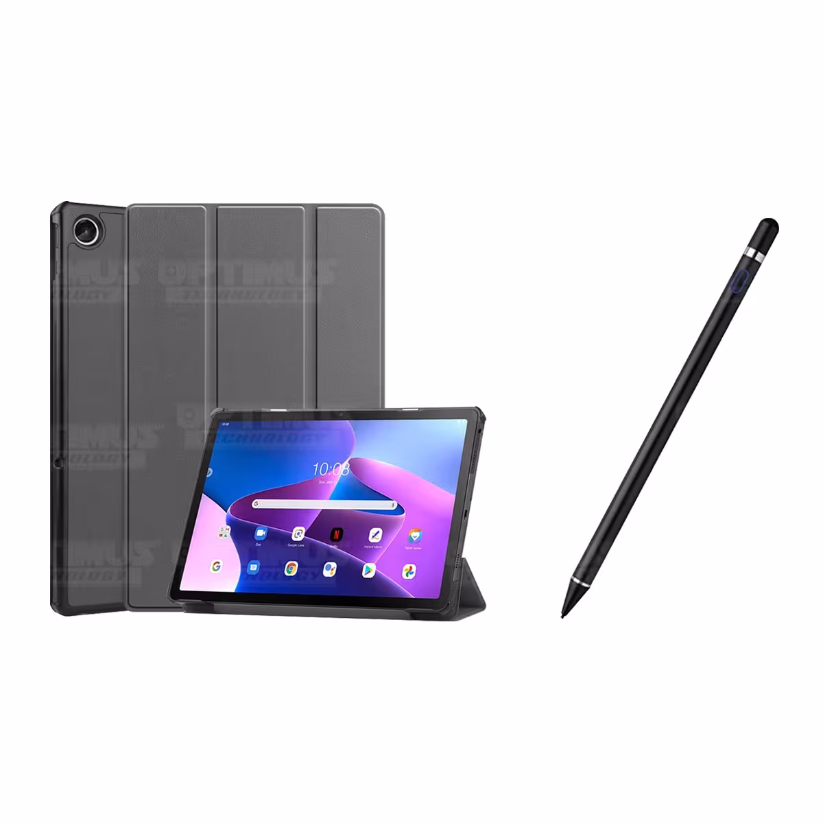 Kit Case Forro Protector + Lápiz Óptico Digital Stylus Pen para Tablet Lenovo Tab M10 Plus 3era Gen 10.6 2022 TB-125FU / TB-128F