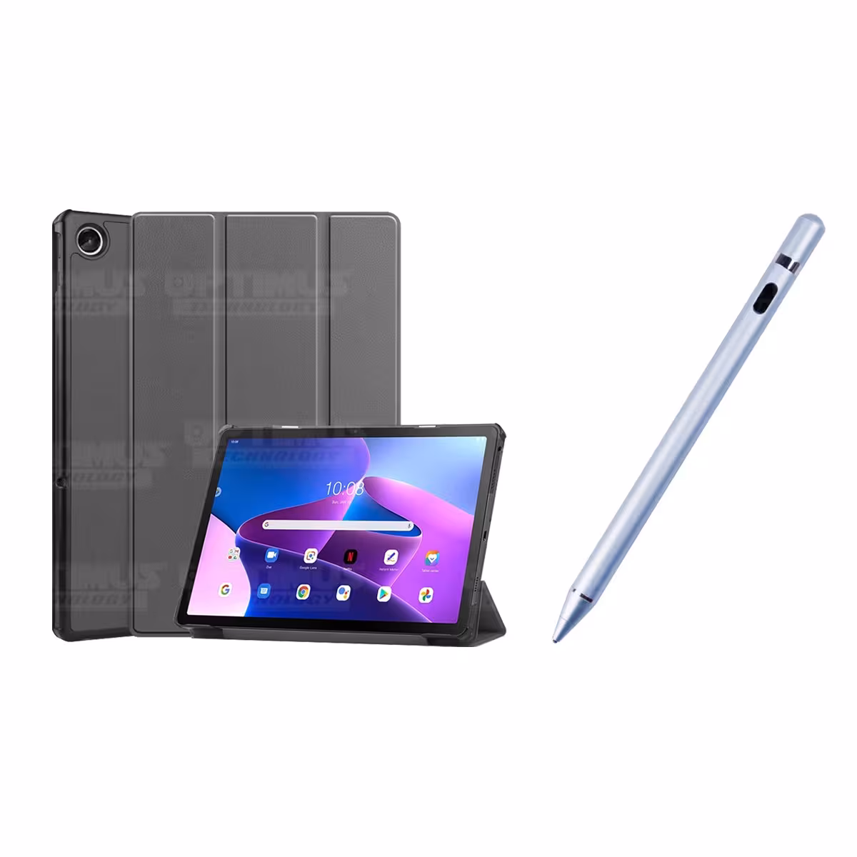 Kit Case Forro Protector + Lápiz Óptico Digital Stylus Pen para Tablet Lenovo Tab M10 Plus 3era Gen 10.6 2022 TB-125FU / TB-128F
