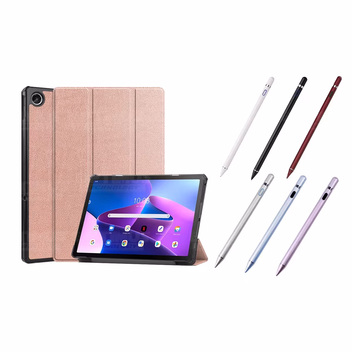 Kit Case Forro Protector + Lápiz Óptico Digital Stylus Pen para Tablet Lenovo Tab M10 Plus 3era Gen 10.6 2022 TB-125FU / TB-128F