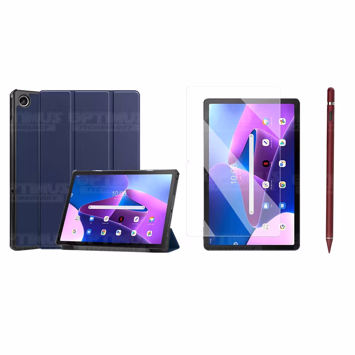 Kit Vidrio templado + Case Protector + Lápiz Digital Tablet Lenovo Tab M10 Plus 3era Gen 10.6 2022 TB-125FU / TB-128F