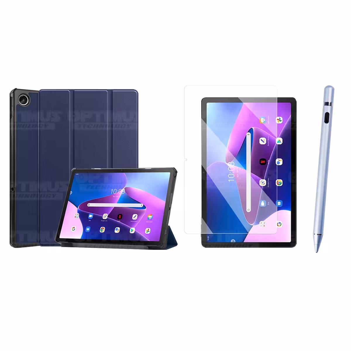 Kit Vidrio templado + Case Protector + Lápiz Digital Tablet Lenovo Tab M10 Plus 3era Gen 10.6 2022 TB-125FU / TB-128F