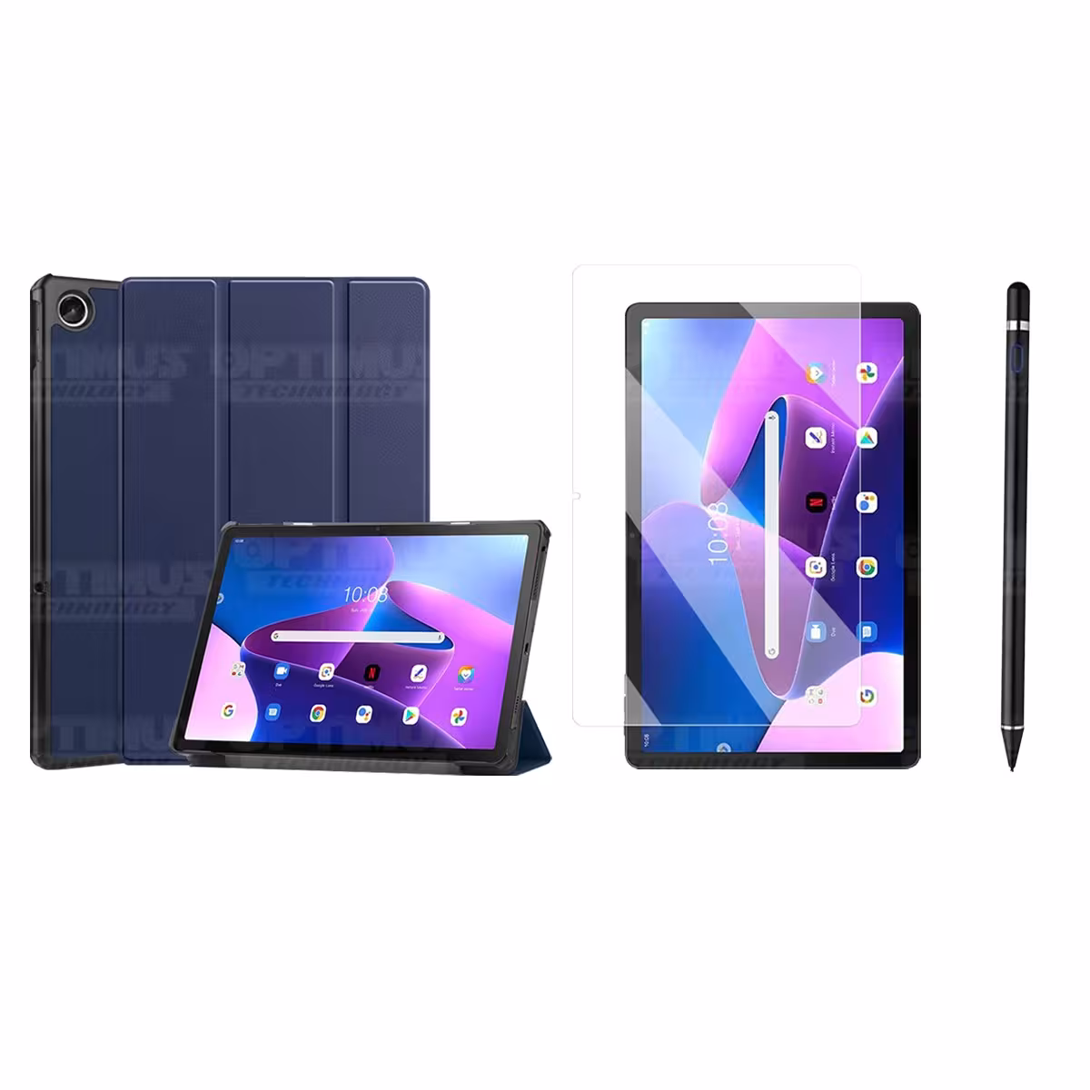 Kit Vidrio templado + Case Protector + Lápiz Digital Tablet Lenovo Tab M10 Plus 3era Gen 10.6 2022 TB-125FU / TB-128F