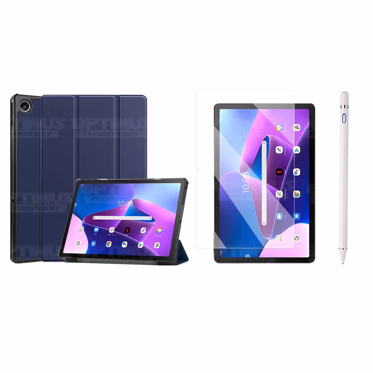Kit Vidrio templado + Case Protector + Lápiz Digital Tablet Lenovo Tab M10 Plus 3era Gen 10.6 2022 TB-125FU / TB-128F