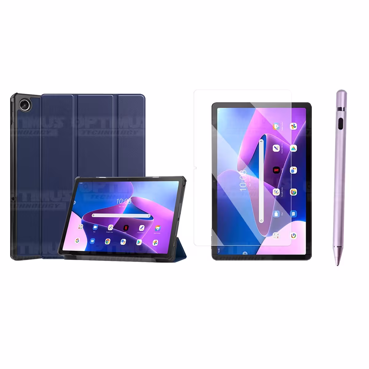 Kit Vidrio templado + Case Protector + Lápiz Digital Tablet Lenovo Tab M10 Plus 3era Gen 10.6 2022 TB-125FU / TB-128F