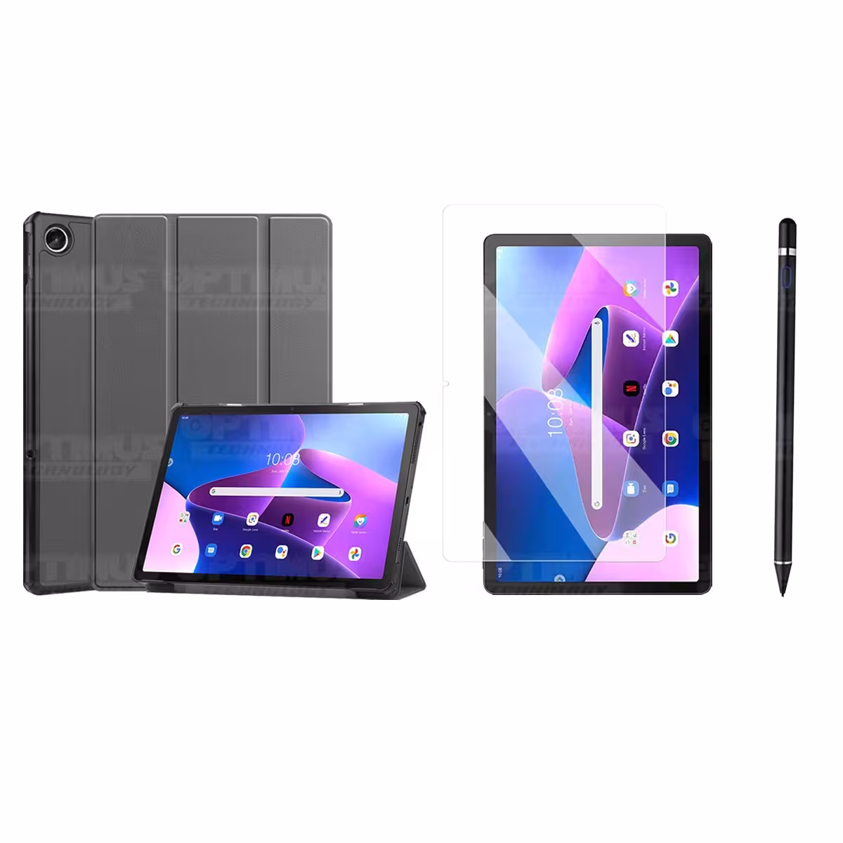 Kit Vidrio templado + Case Protector + Lápiz Digital Tablet Lenovo Tab M10 Plus 3era Gen 10.6 2022 TB-125FU / TB-128F