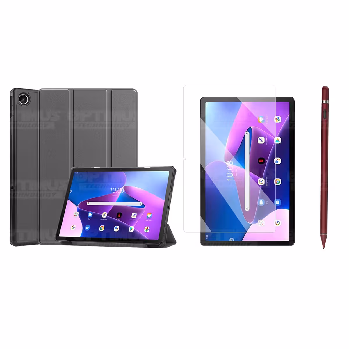 Kit Vidrio templado + Case Protector + Lápiz Digital Tablet Lenovo Tab M10 Plus 3era Gen 10.6 2022 TB-125FU / TB-128F
