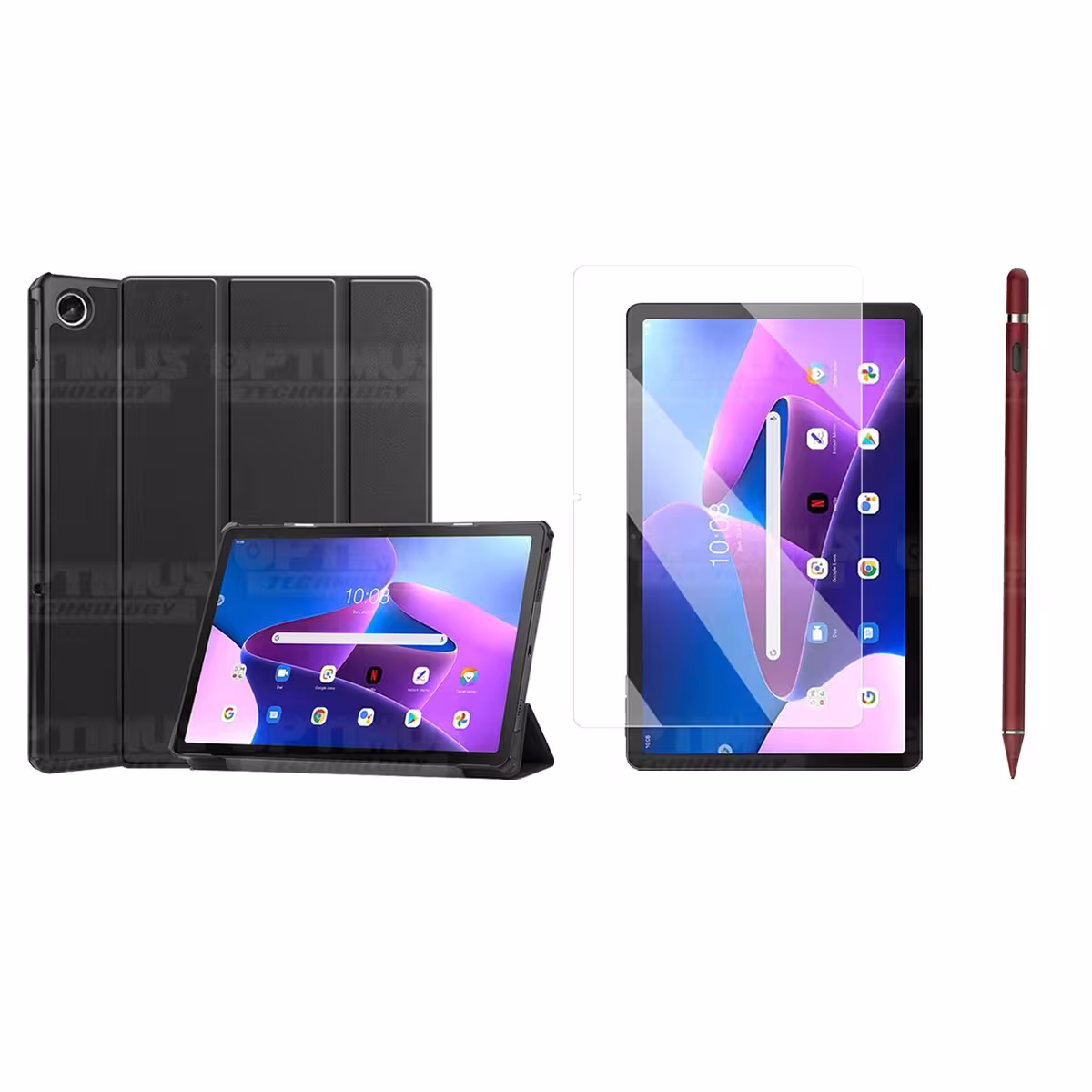 Kit Vidrio templado + Case Protector + Lápiz Digital Tablet Lenovo Tab M10 Plus 3era Gen 10.6 2022 TB-125FU / TB-128F