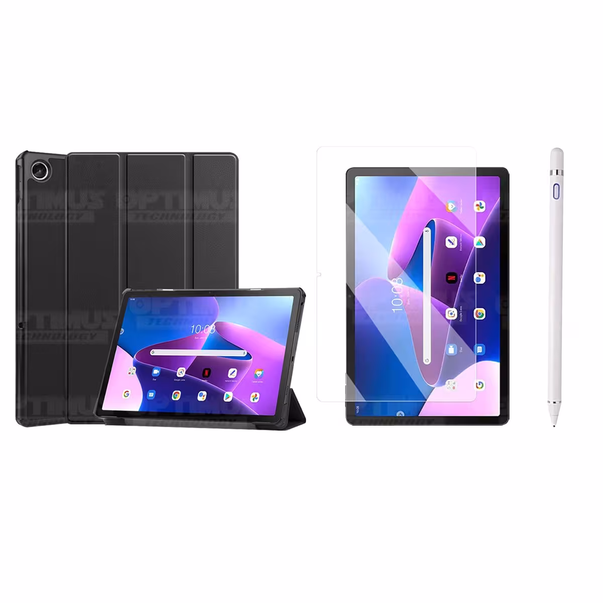 Kit Vidrio templado + Case Protector + Lápiz Digital Tablet Lenovo Tab M10 Plus 3era Gen 10.6 2022 TB-125FU / TB-128F