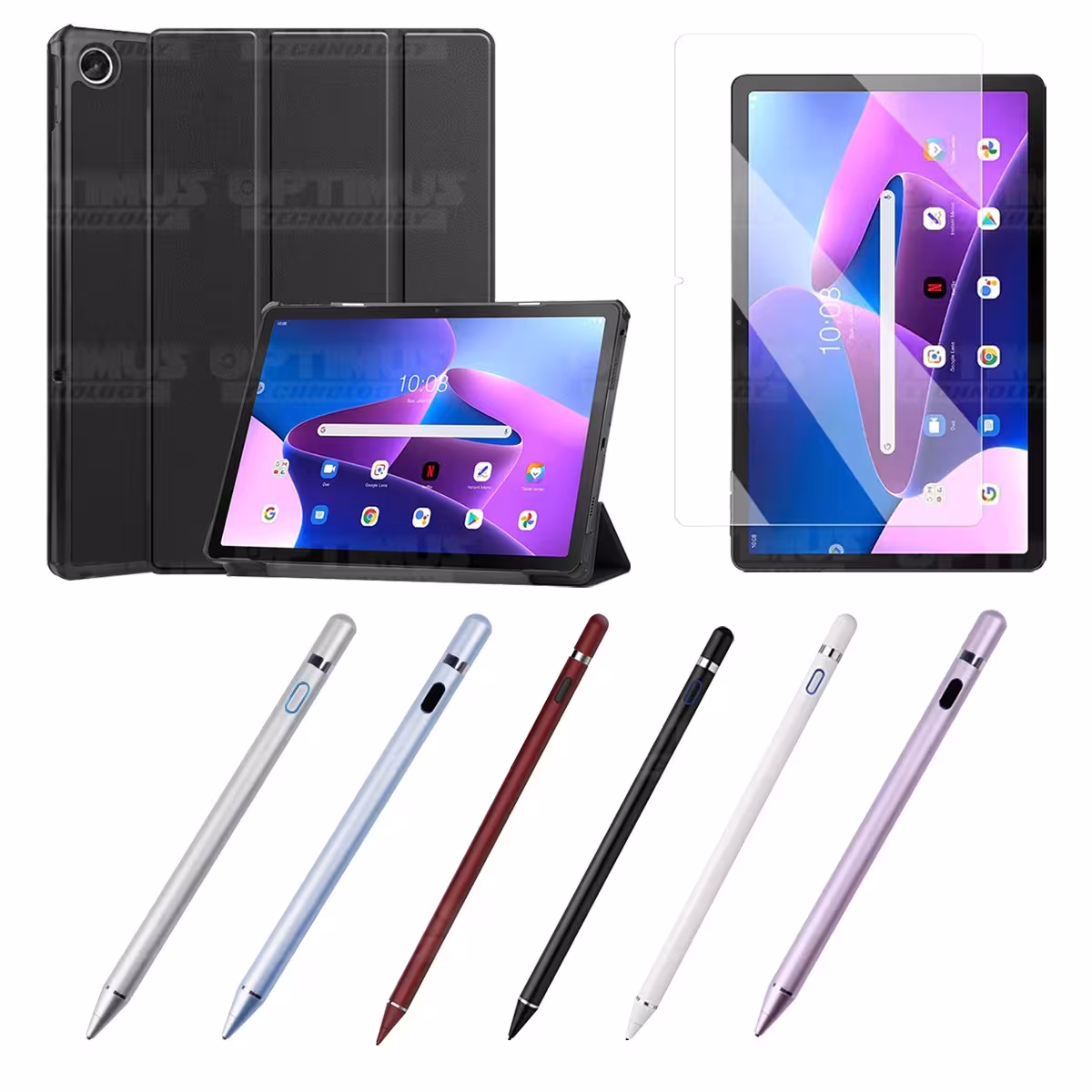 Kit Vidrio templado + Case Protector + Lápiz Digital Tablet Lenovo Tab M10 Plus 3era Gen 10.6 2022 TB-125FU / TB-128F