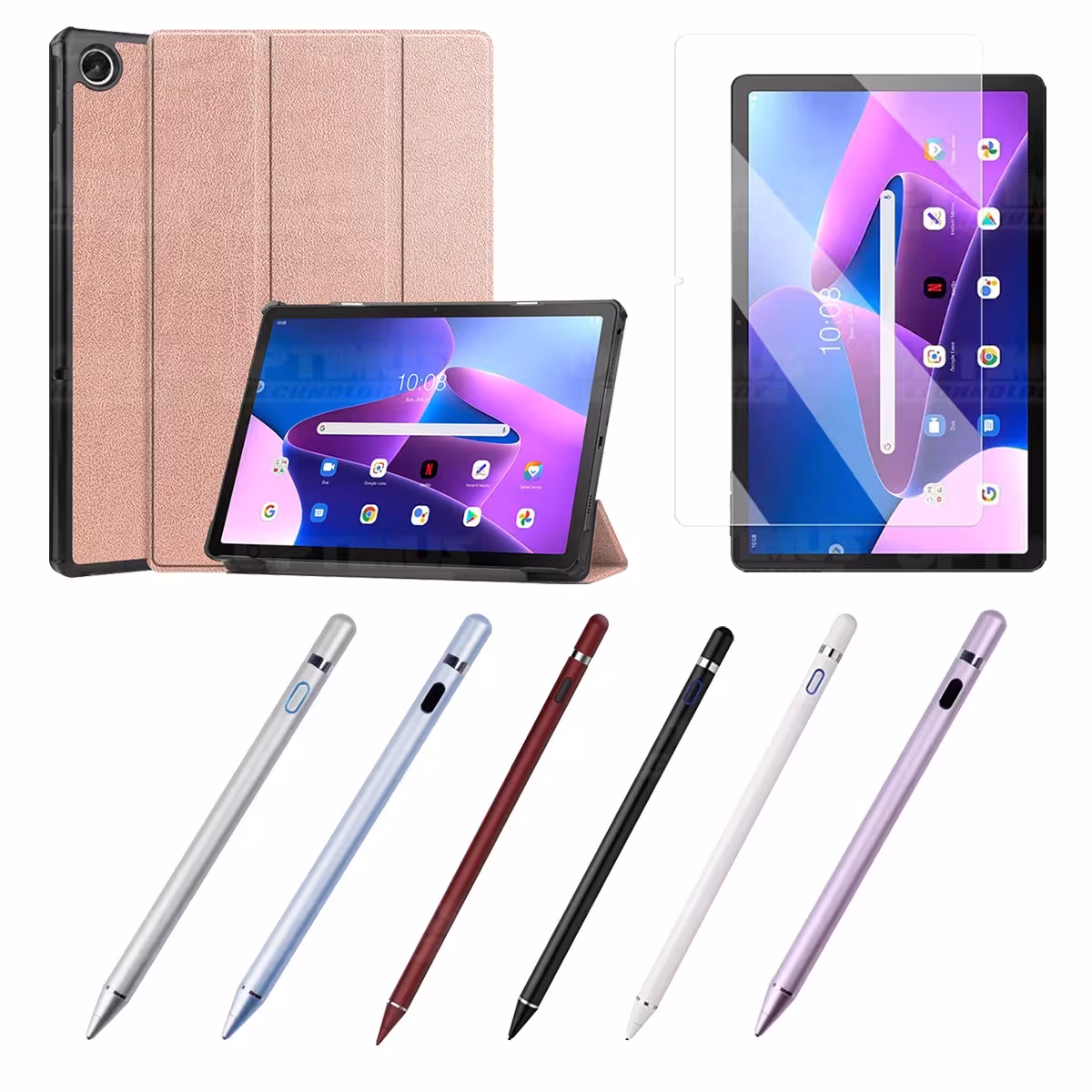Kit Vidrio templado + Case Protector + Lápiz Digital Tablet Lenovo Tab M10 Plus 3era Gen 10.6 2022 TB-125FU / TB-128F