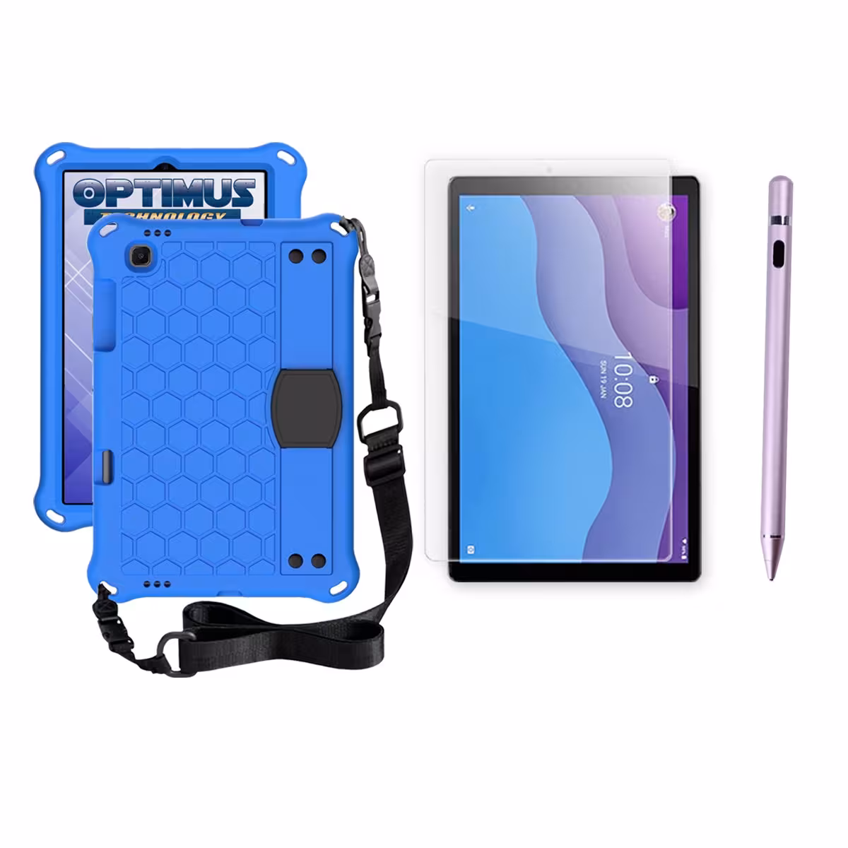 Kit Estuche Protector Correa + Vidrio Templado + Lápiz Digital para Tablet Lenovo M10 HD TB-X306