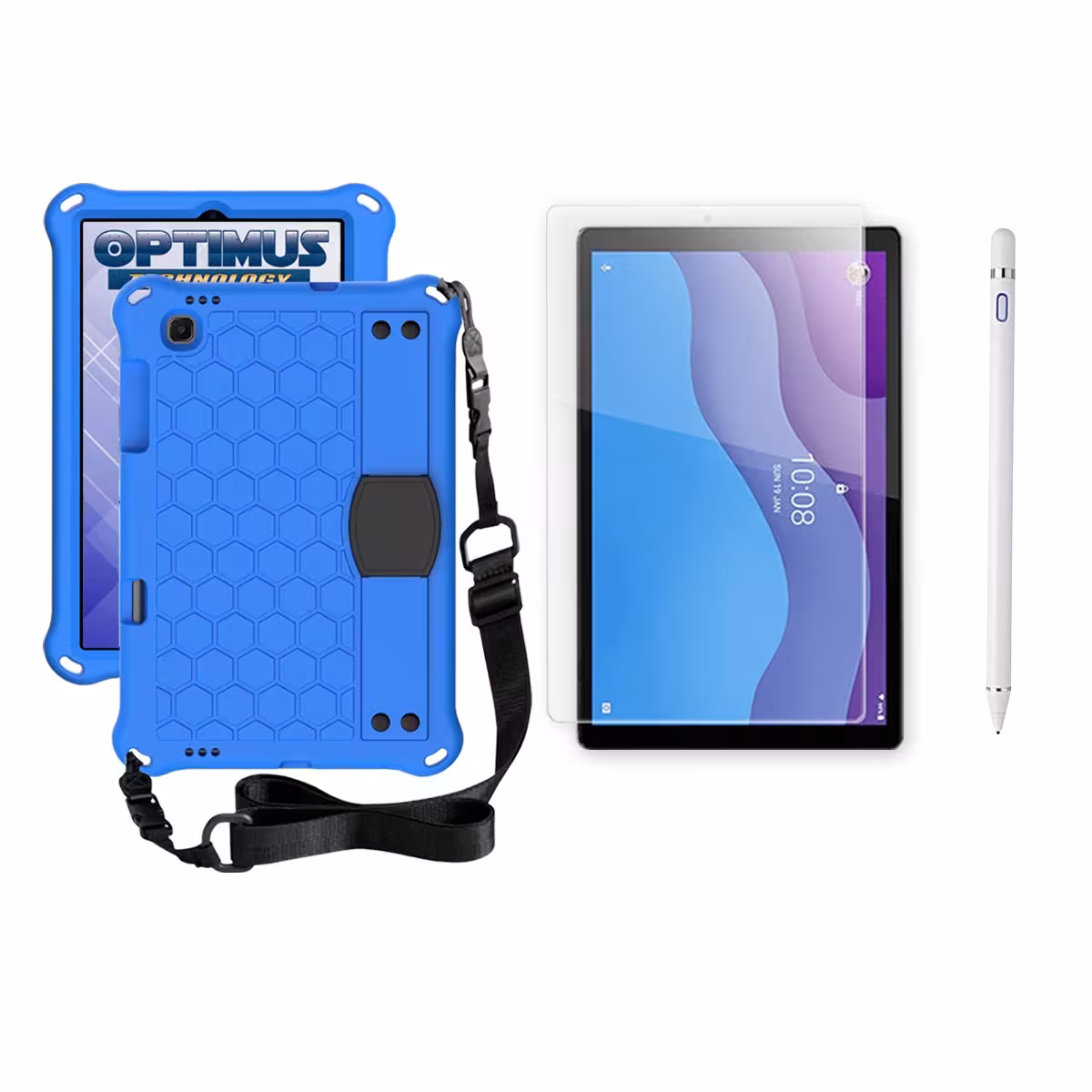 Kit Estuche Protector Correa + Vidrio Templado + Lápiz Digital para Tablet Lenovo M10 HD TB-X306