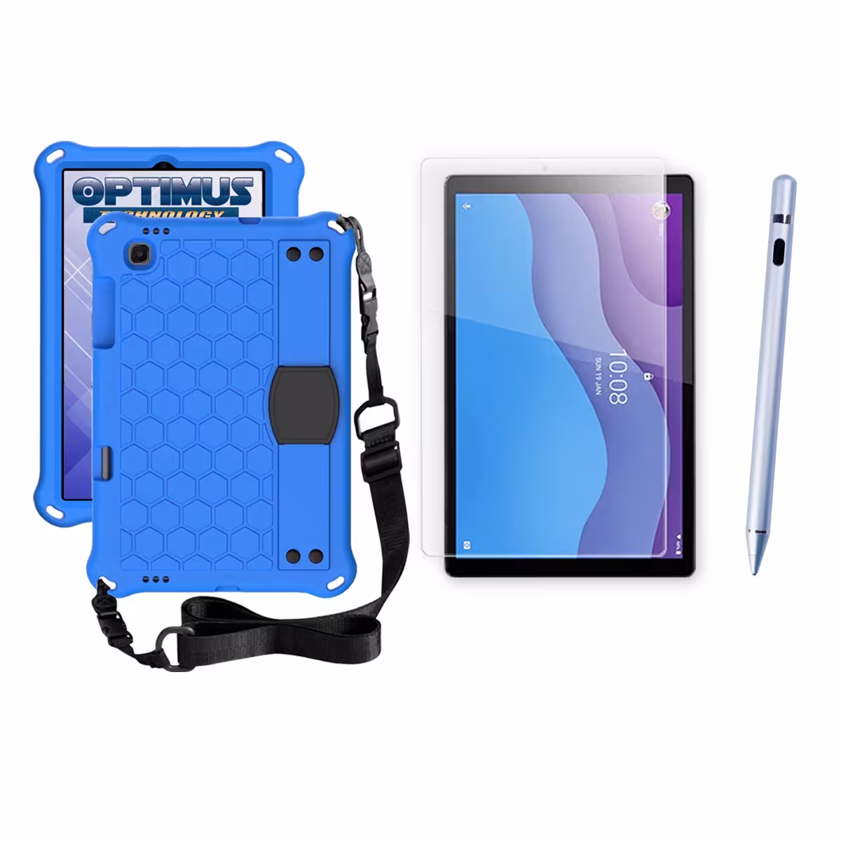 Kit Estuche Protector Correa + Vidrio Templado + Lápiz Digital para Tablet Lenovo M10 HD TB-X306