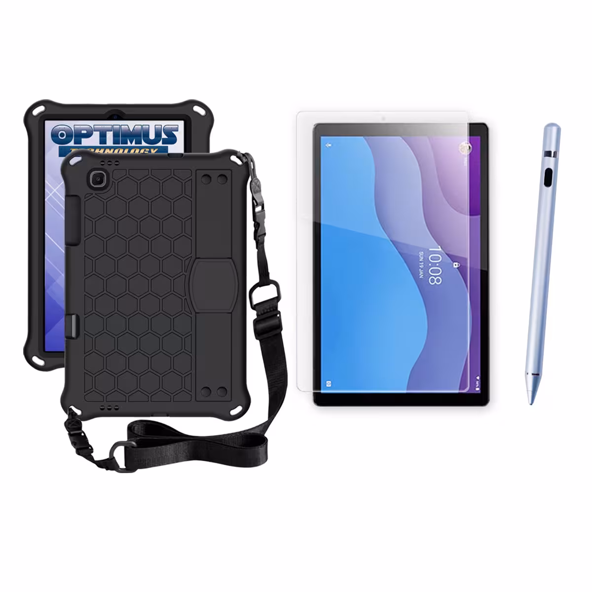 Kit Estuche Protector Correa + Vidrio Templado + Lápiz Digital para Tablet Lenovo M10 HD TB-X306