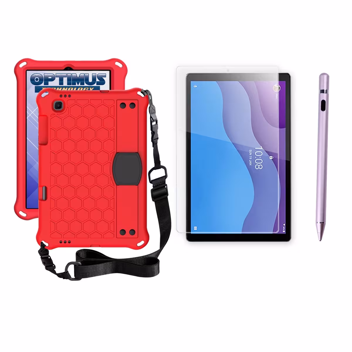 Kit Estuche Protector Correa + Vidrio Templado + Lápiz Digital para Tablet Lenovo M10 HD TB-X306