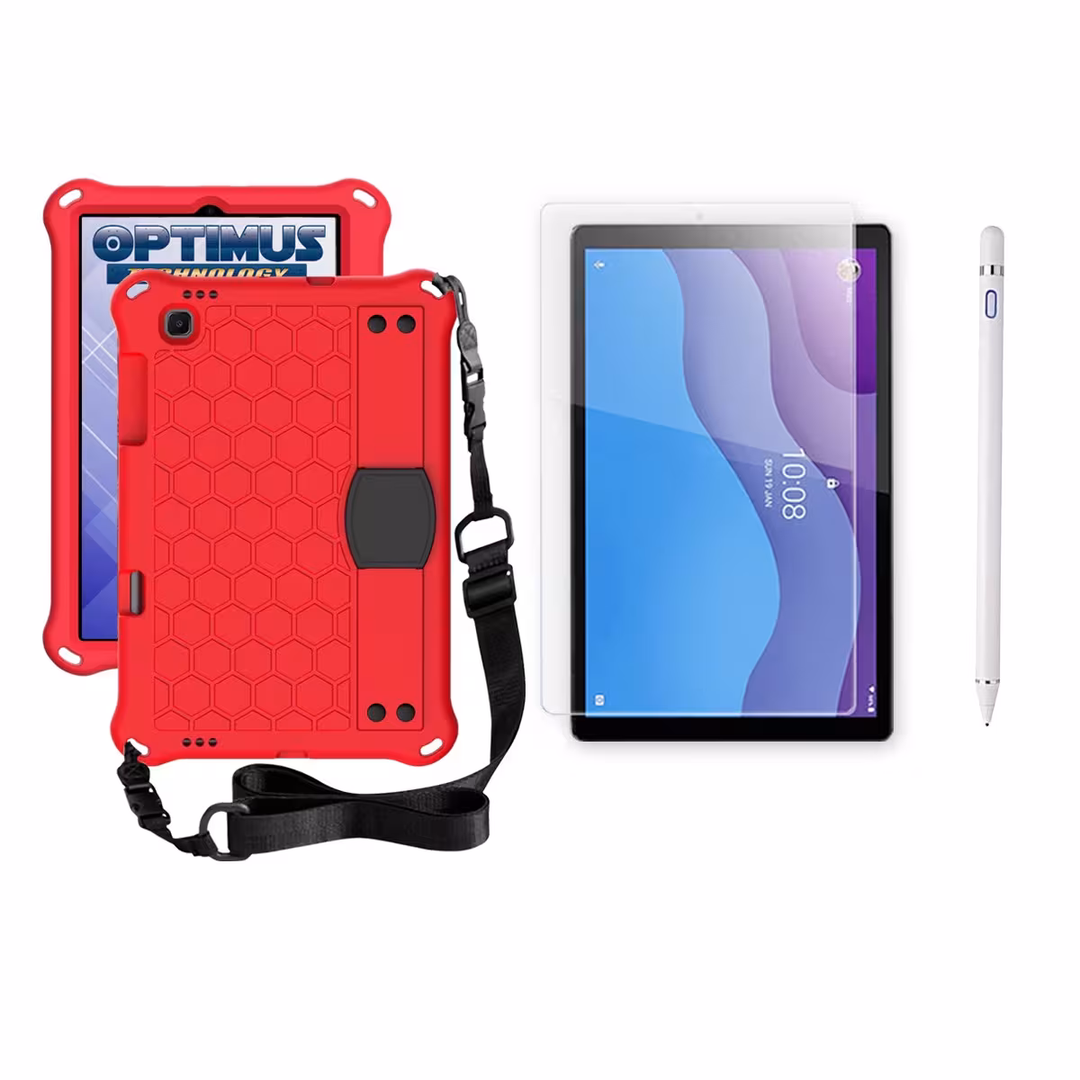Kit Estuche Protector Correa + Vidrio Templado + Lápiz Digital para Tablet Lenovo M10 HD TB-X306