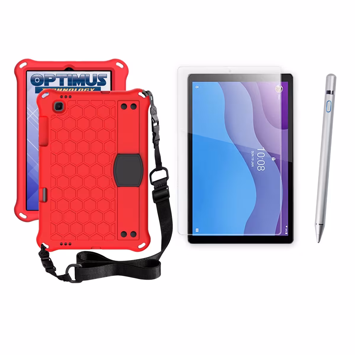 Kit Estuche Protector Correa + Vidrio Templado + Lápiz Digital para Tablet Lenovo M10 HD TB-X306