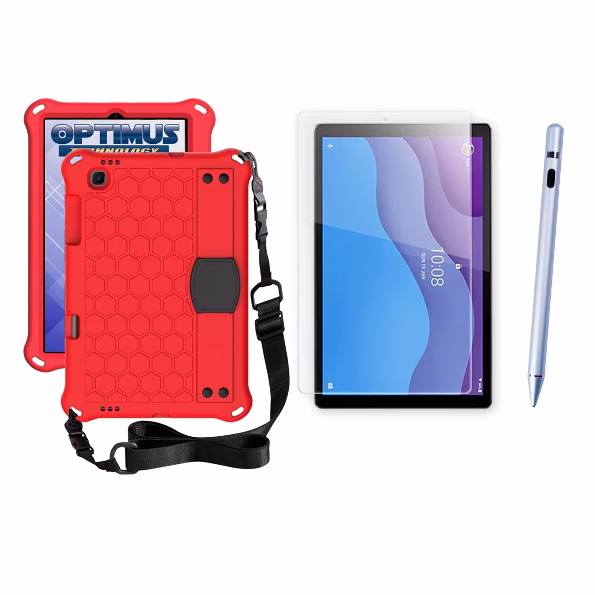 Kit Estuche Protector Correa + Vidrio Templado + Lápiz Digital para Tablet Lenovo M10 HD TB-X306