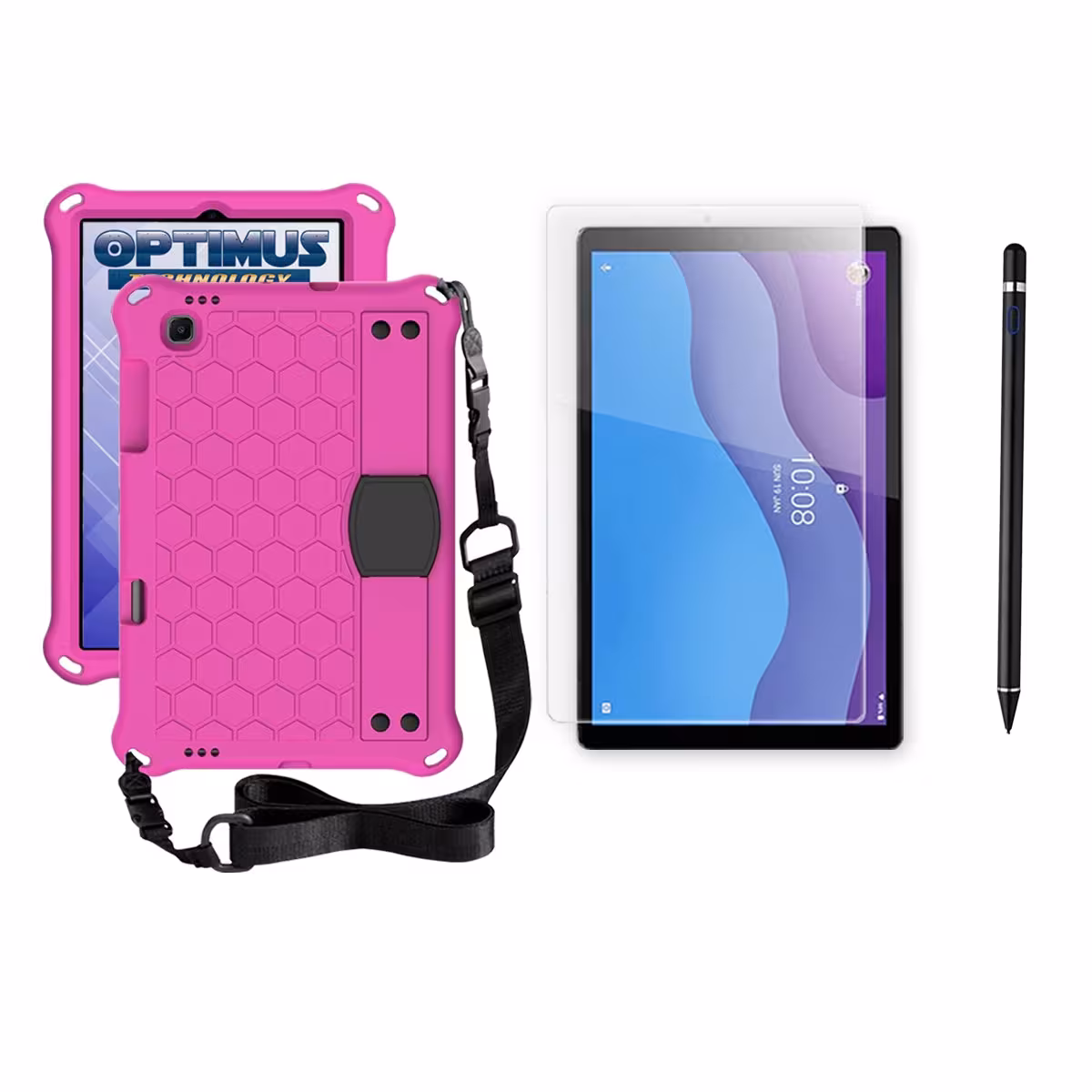 Kit Estuche Protector Correa + Vidrio Templado + Lápiz Digital para Tablet Lenovo M10 HD TB-X306